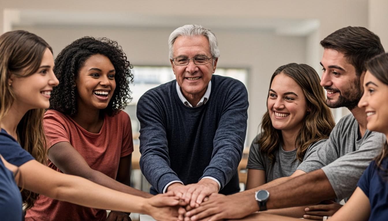 Équipe de bénévoles collaborant dans un centre communautaire